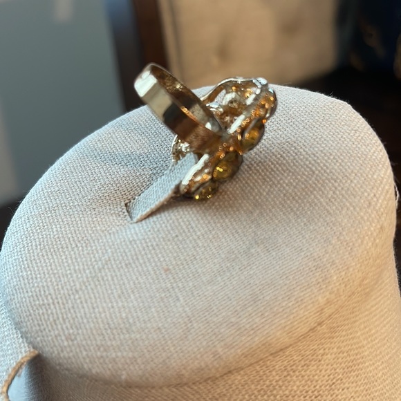 Ring Rose Gold Plated Adjustable Stone Ring - Picture 8 of 12